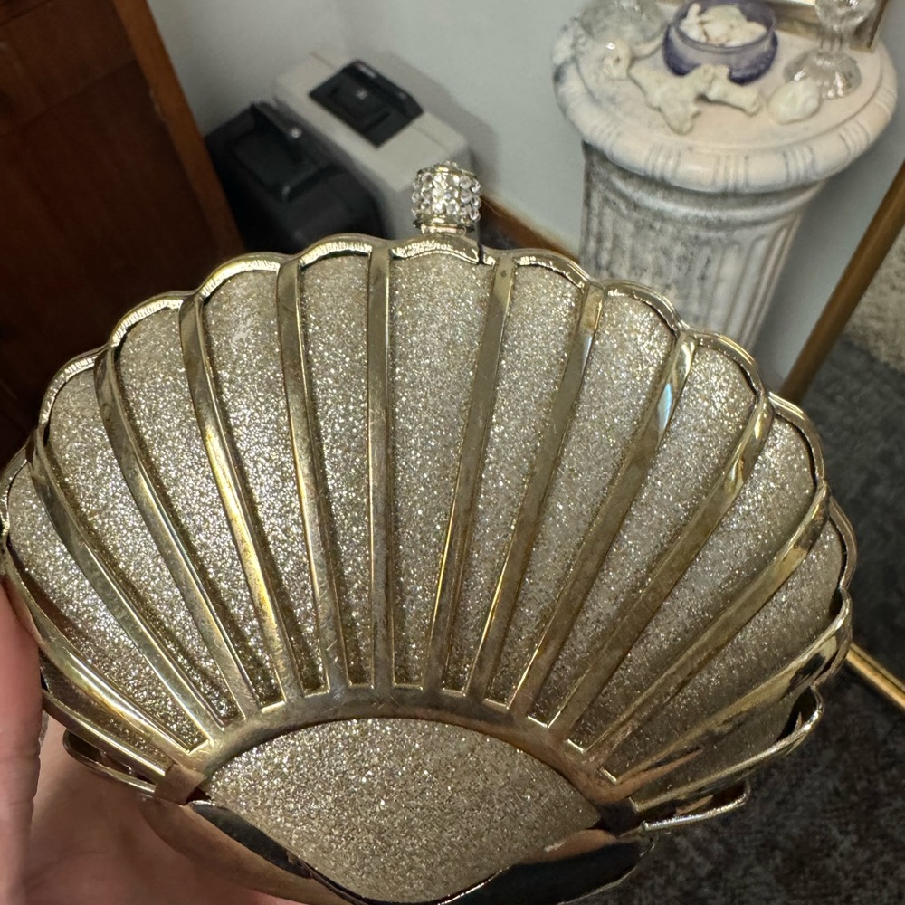 Gold Shell Clutch